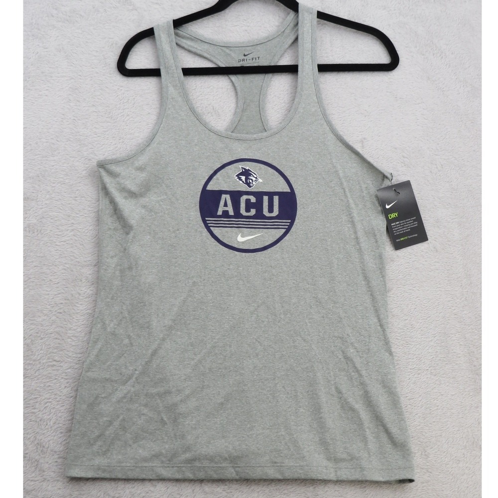 Nike Abilene Christian ACU Wildcats Tank Top Size L Dri-FIT Gray NWT NCAA W52444
